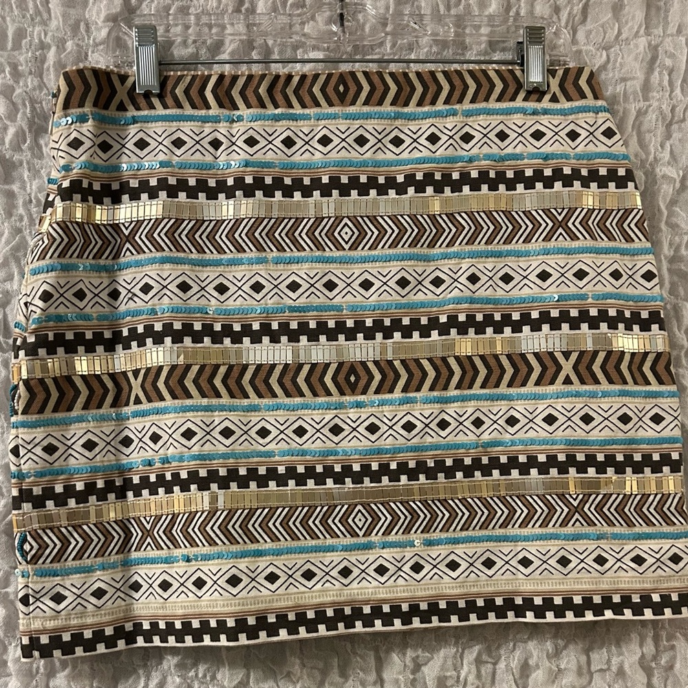Chelsea & Violet: Beaded & Sequined Skirt, Fully Lined, Side Zipper, Size: M